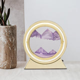 Maxbell Round Flowing Sand Painting Night Light Decoration Small Table Lamp USB Purple