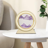 Maxbell Round Flowing Sand Painting Night Light Decoration Small Table Lamp USB Purple