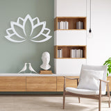 Maxbell Lotus Wall Decoration Hollow Out Meditation Ornament for Porch Home Entrance Silver