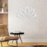 Maxbell Lotus Wall Decoration Hollow Out Meditation Ornament for Porch Home Entrance Silver