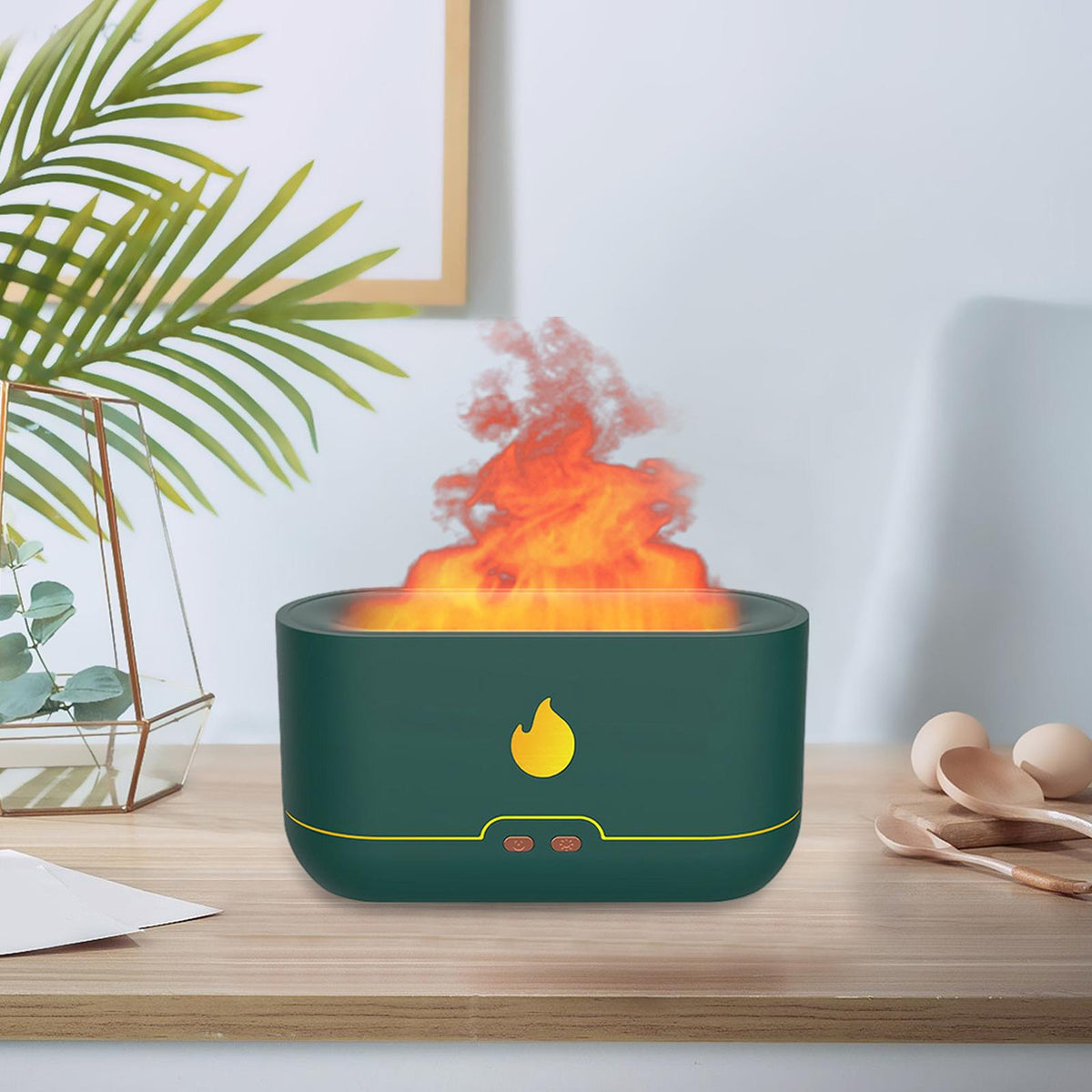 Maxbell Simulation Light Cool Mist Humidifier USB Charging for Desktop Travel Green