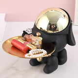 Maxbell Dog Sculpture Jewelry Key Storage for Party Decor Black