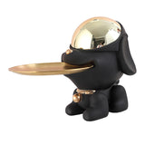 Maxbell Dog Sculpture Jewelry Key Storage for Party Decor Black