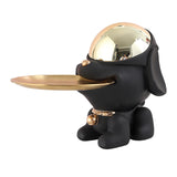 Maxbell Dog Sculpture Jewelry Key Storage for Party Decor Black