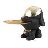 Maxbell Dog Sculpture Jewelry Key Storage for Party Decor Black