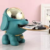 Maxbell Dog Sculpture Jewelry Key Storage for Party Decor Green