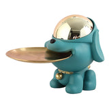 Maxbell Dog Sculpture Jewelry Key Storage for Party Decor Green