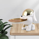 Maxbell Dog Sculpture Jewelry Key Storage for Party Decor White