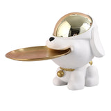 Maxbell Dog Sculpture Jewelry Key Storage for Party Decor White