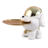 Maxbell Dog Sculpture Jewelry Key Storage for Party Decor White