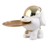 Maxbell Dog Sculpture Jewelry Key Storage for Party Decor White