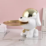 Maxbell Dog Sculpture Jewelry Key Storage for Party Decor White