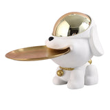 Maxbell Dog Sculpture Jewelry Key Storage for Party Decor White