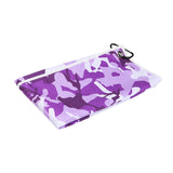 Maxbell Camo Golf Towel with Carabiner Waffle Pattern Cleaning Towels 9.5in x 16in Purple