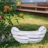 Maxbell Modern Flower Pot Cement Palm Shaped for Desk Office Tabletop 20.5cmx12cmx10.5cm