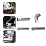 Maxbell Portable Stove Tube Flue Chimney Exhaust Tube for Camping Log Burning Stove Elbow 13cmx6.1cm