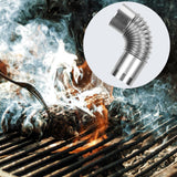 Maxbell Portable Stove Tube Flue Chimney Exhaust Tube for Camping Log Burning Stove Elbow 13cmx6.1cm