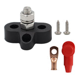 Maxbell power Distribution Terminal Block Kits 48V for Truck Car RV Black Single Stud