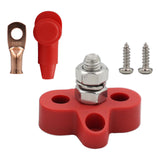 Maxbell power Distribution Terminal Block Kits 48V for Truck Car RV Red Single Stud