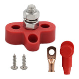 Maxbell power Distribution Terminal Block Kits 48V for Truck Car RV Red Single Stud