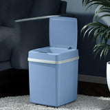 Maxbell Waterproof Intelligent Trash Can with Lid Automatic 12L for Bedroom Blue