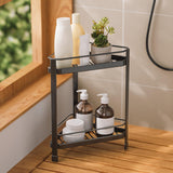 Maxbell Tripod Bathroom Shelf Standing Double Tier for Home Bathroom Countertop Black