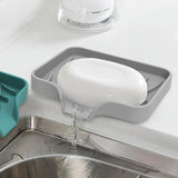 Maxbell Self Draining Soap Dish Holder Soap Tray Soap Box for Bathroom S Gray