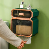 Maxbell Wall Mounted Paper Holder Tissue Storage Case Organizer Tea Green