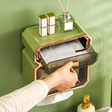 Maxbell Wall Mounted Paper Holder Tissue Storage Case Organizer Asparagus green