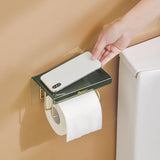 Maxbell Tissue Paper Holder Paper Holder with Shelf Toilet Roll Dispenser  Gold
