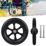 Maxbell 2x Front Wheel 8inch Bearing Casters for Wheelchairs Rollators Walkers Black
