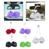 Maxbell 2Pcs Mirror dices Soft Hanging dices Model for Ornament Decoration white