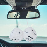 Maxbell 2Pcs Mirror dices Soft Hanging dices Model for Ornament Decoration white