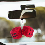 Maxbell 2Pcs Mirror dices Soft Hanging dices Model for Ornament Decoration red