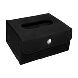 Maxbell PU Leather Tissue Case Rectangular for Hotel Restaurant Office Desk Black