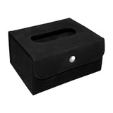 Maxbell PU Leather Tissue Case Rectangular for Hotel Restaurant Office Desk Black