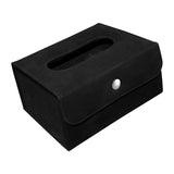 Maxbell PU Leather Tissue Case Rectangular for Hotel Restaurant Office Desk Black