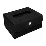 Maxbell PU Leather Tissue Case Rectangular for Hotel Restaurant Office Desk Black