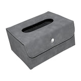 Maxbell PU Leather Tissue Case Rectangular for Hotel Restaurant Office Desk Gray