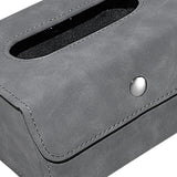 Maxbell PU Leather Tissue Case Rectangular for Hotel Restaurant Office Desk Gray