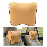 Maxbell Ergonomic Car Seat Headrest Neck Rest Cushion Memory Foam for Driving Beige