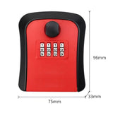 Maxbell Outdoor Key Storage Lock Box 4 Digit Wall Mounted for Garden Indoor Home Red