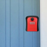 Maxbell Outdoor Key Storage Lock Box 4 Digit Wall Mounted for Garden Indoor Home Red