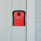 Maxbell Outdoor Key Storage Lock Box 4 Digit Wall Mounted for Garden Indoor Home Red