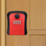 Maxbell Outdoor Key Storage Lock Box 4 Digit Wall Mounted for Garden Indoor Home Red