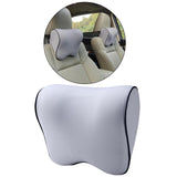 Maxbell Ergonomic Car Seat Headrest Neck Rest Cushion Memory Foam for Driving Light Grey