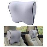 Maxbell Ergonomic Car Seat Headrest Neck Rest Cushion Memory Foam for Driving Light Grey