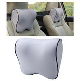 Maxbell Ergonomic Car Seat Headrest Neck Rest Cushion Memory Foam for Driving Light Grey