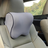 Maxbell Ergonomic Car Seat Headrest Neck Rest Cushion Memory Foam for Driving Light Grey