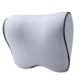 Maxbell Ergonomic Car Seat Headrest Neck Rest Cushion Memory Foam for Driving Light Grey